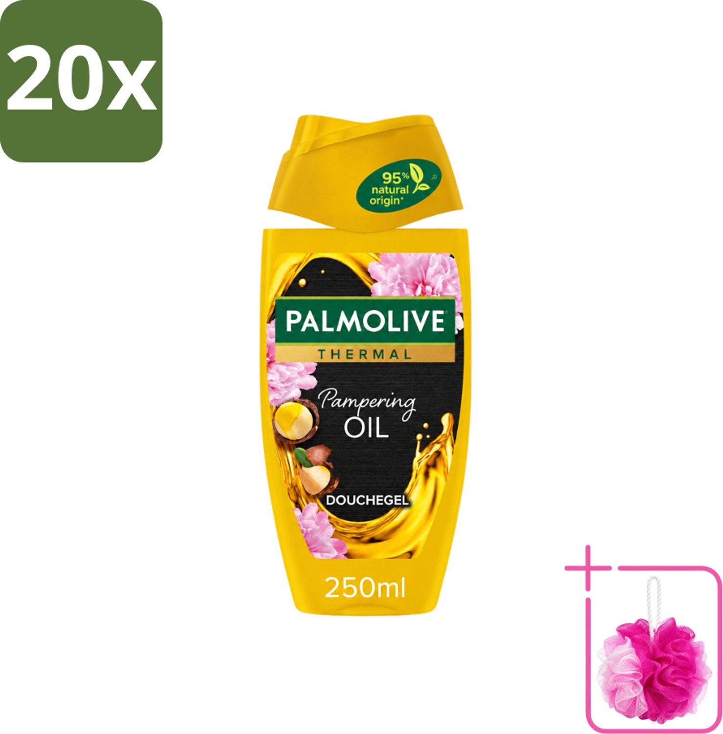 20 x Palmolive Thermal - Douchegel - Pampering Oil - Verzorgend & Herstel - 250 ml - Bulkverpakking - Douchegel - Douchemop - Huid verzorging