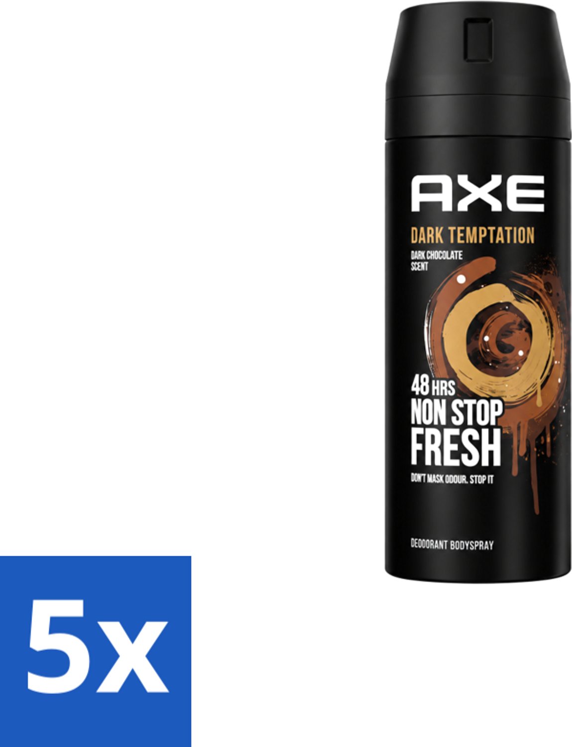 5 x Axe – Deodorant Spray – Dark Temptation – 150 ml - Voordeelverpakking - 5 stuks