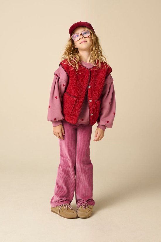 Lichtrode Wollen Teddy Gilet
