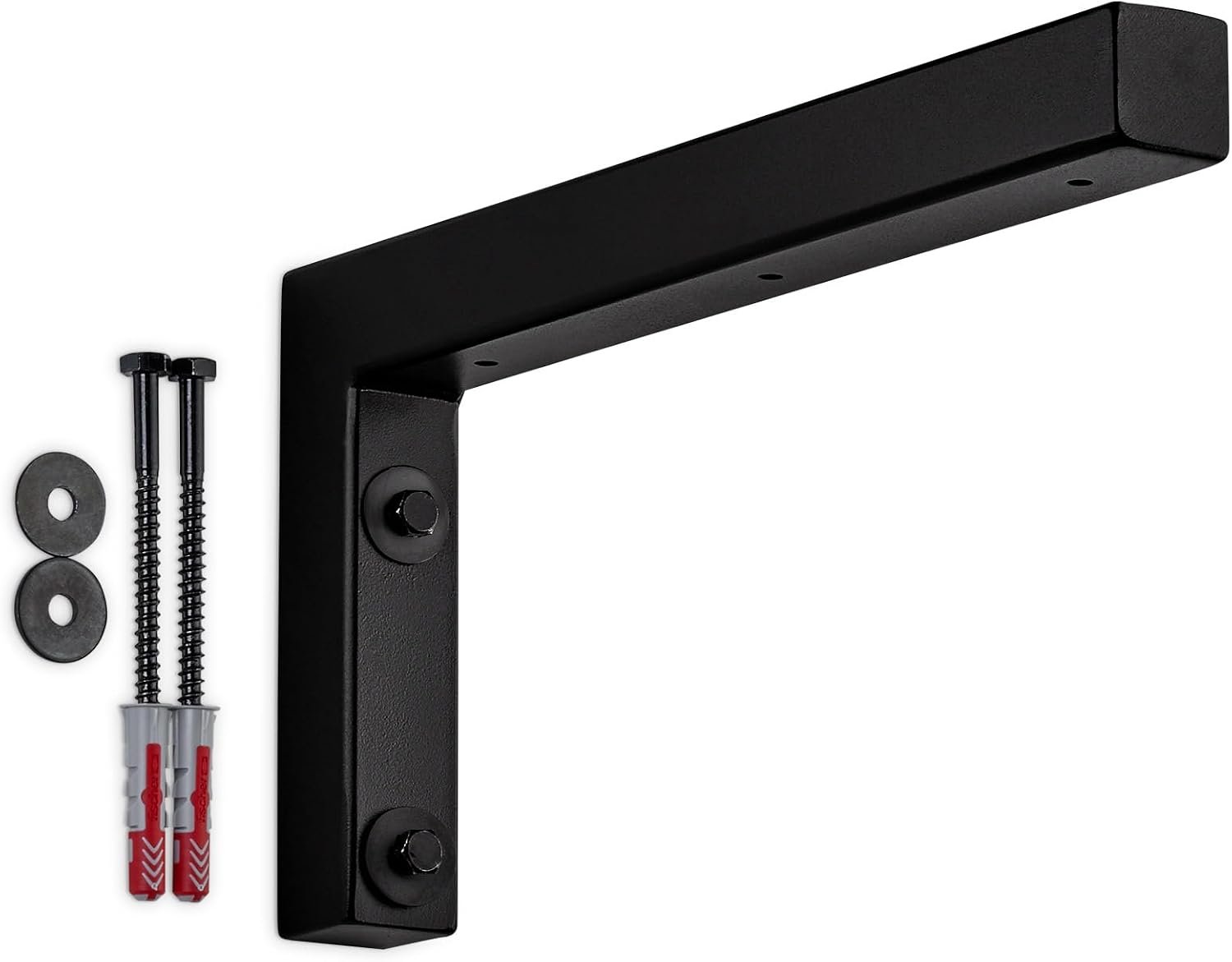 L-vormige Wandconsole Zwart Mat 300x150mm - Robuuste Wasbakdrager