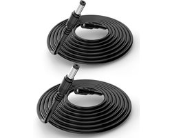 5 Meter 2-Pack DC-Verlengkabel met 1 Aansluiting voor DC-Stekkers, Ideaal voor LED-Strips (KSIPZE, Grovee), TV-Boxen (Nokia 8010, TX3 Mini+) en Bewakingscamera's (Univivi, Tonton)