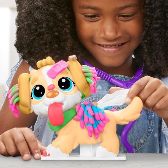 Play-Doh Care 'n Carry Dierenartsspeelset met Hondje, Reismand, 10 Accessoires en 5 Kleuren Boetseerklei — cadeau in Spellen & Speelgoed - foto 5