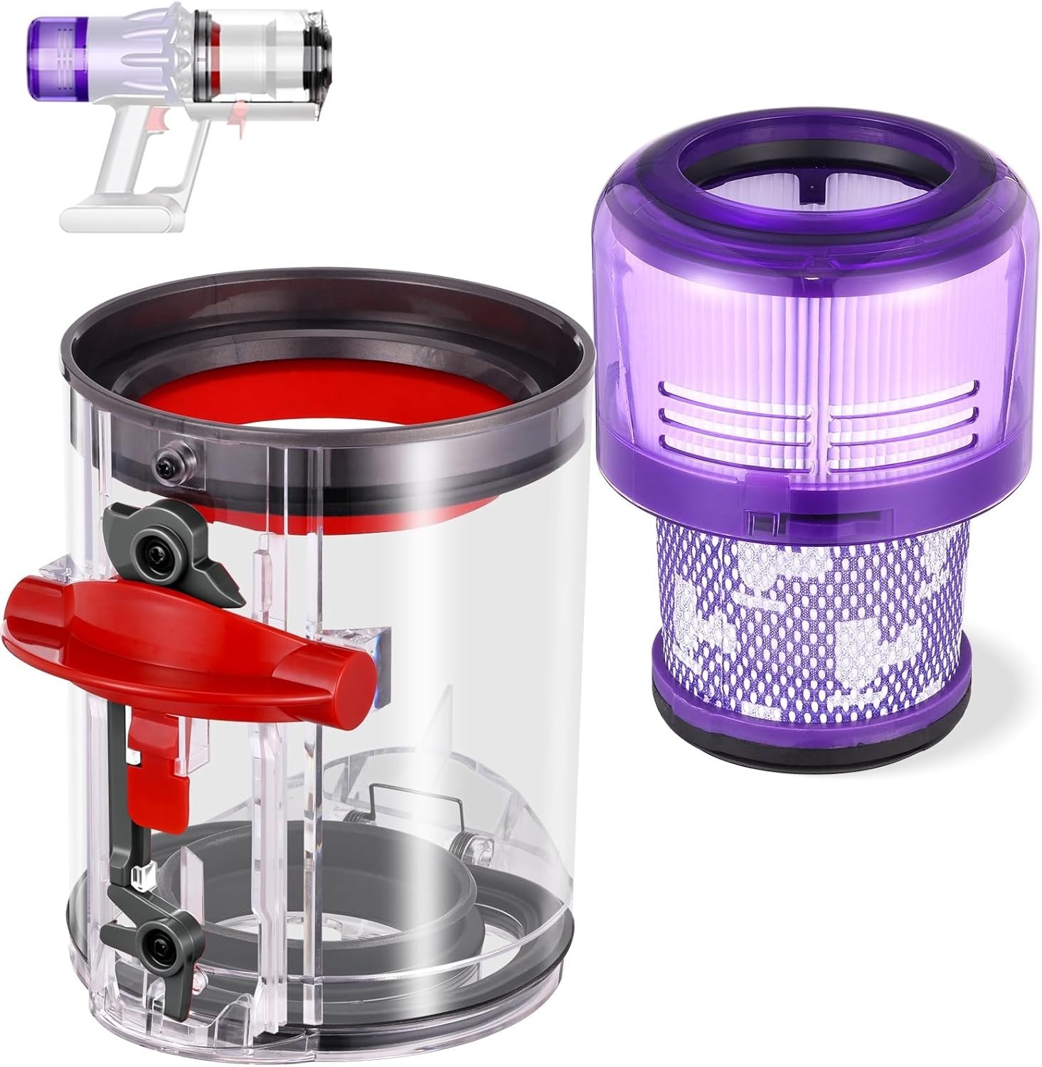 Slim Dust Handler voor V12 Stofcontainer en Filter voor Dyson V12 SV20 SV30 SV46 SV49 - Vervangingsonderdeel voor Stofzuiger Accessoires