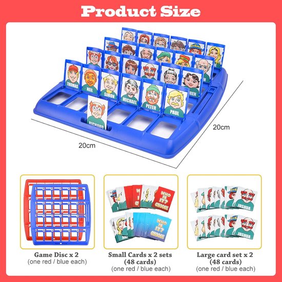 96 Stuks Wie is het Fun Bordspel Wie ben ik Klassiek bordspel Speelgoedspel voor kinderen voor familie- en feestplezier (kleur) — afbeelding 5