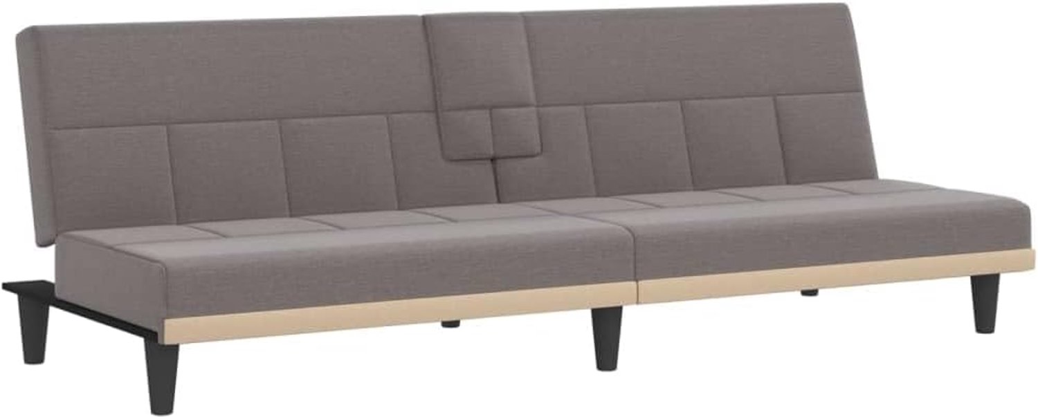Slaapbank met bekerhouders, taupe, stof, woonkamerbank, slaapkamer, werkkamer, kantoorbank voor woonkamer, slaapkamer, kantoor, lounge