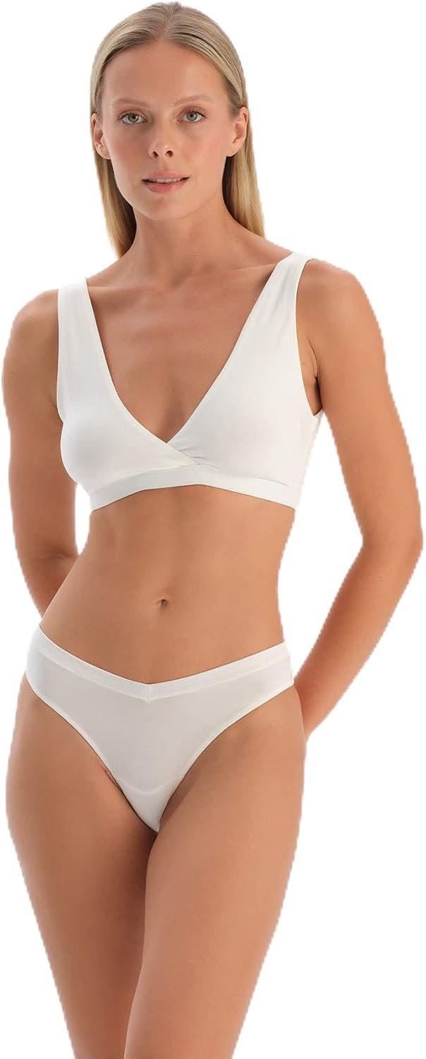 White Fashion Gebreide Niet-bedrade Regular Micro Modal Dikke Strap Bralette dames beha