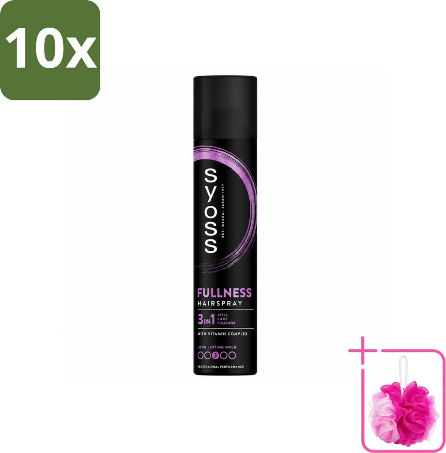 10 x Syoss - Fullness - Haarspray - Volumineus Zonder Gewicht - 300 ml - Bulkverpakking - Haarspray - Douchemop - Volume