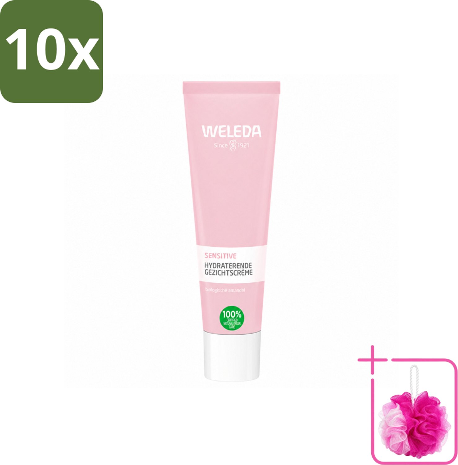 10 x WELEDA - Gezichtscrème Sensitive Hydraterend - Voor gevoelige huid - 30 ml - Bulkverpakking - Gevoelige huid - Douchemop - Hydraterende crème
