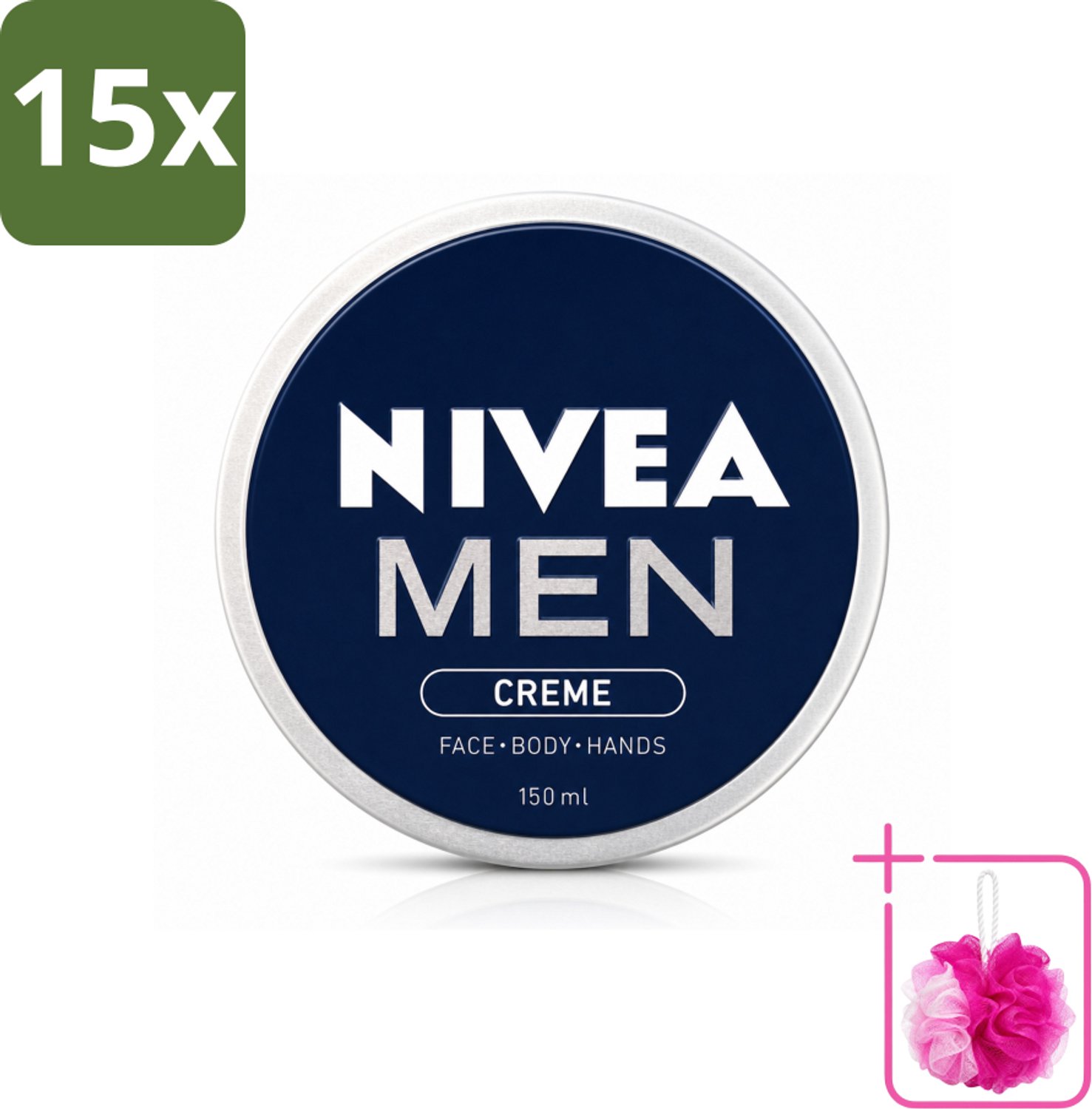 15 x NIVEA MEN - Crème - Bodycrème - 150 ml - Bulkverpakking - Crème voor mannen - Douchemop - Gezicht verzorging