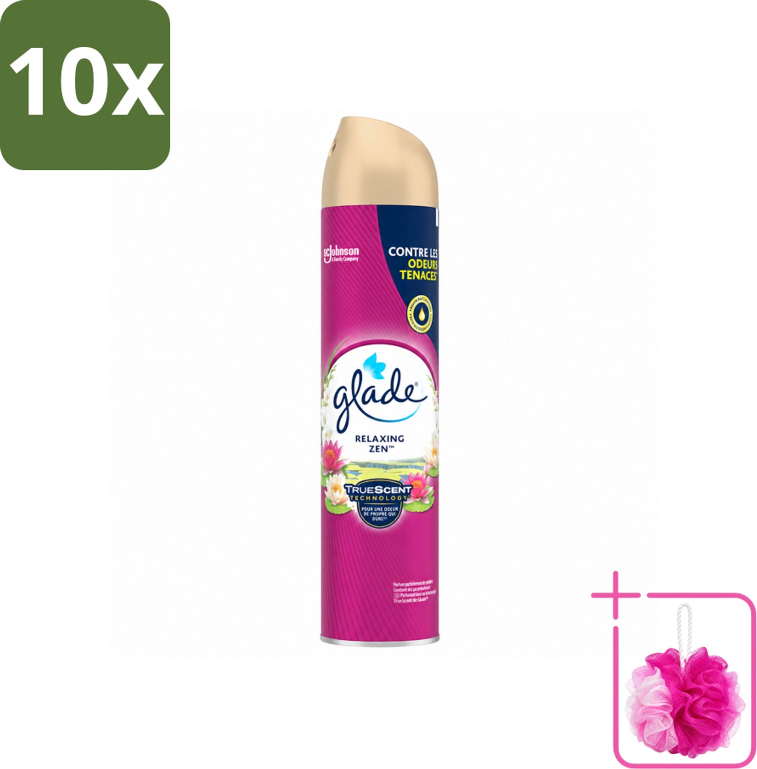 10 x Glade - Luchtverfrisser Spray - Relaxing Zen - 300 ml - Bulkverpakking - Luchtverfrisser - Douchemop - Ontspanning