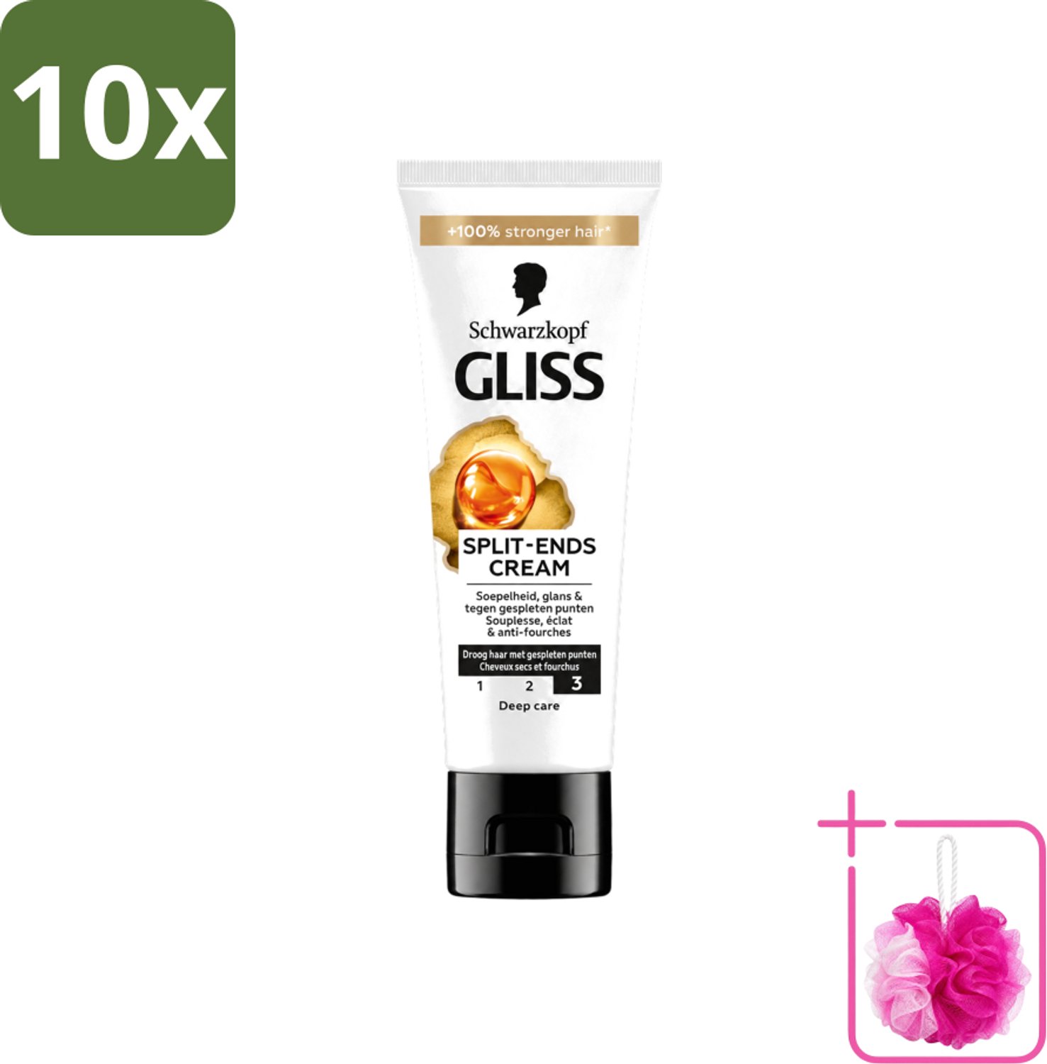 10 x Gliss - Split-Ends Cream - Tegen Gespleten Haarpunten - 50 ml - Bulkverpakking - Gespleten haarpunten - Douchemop - Haarverzorging