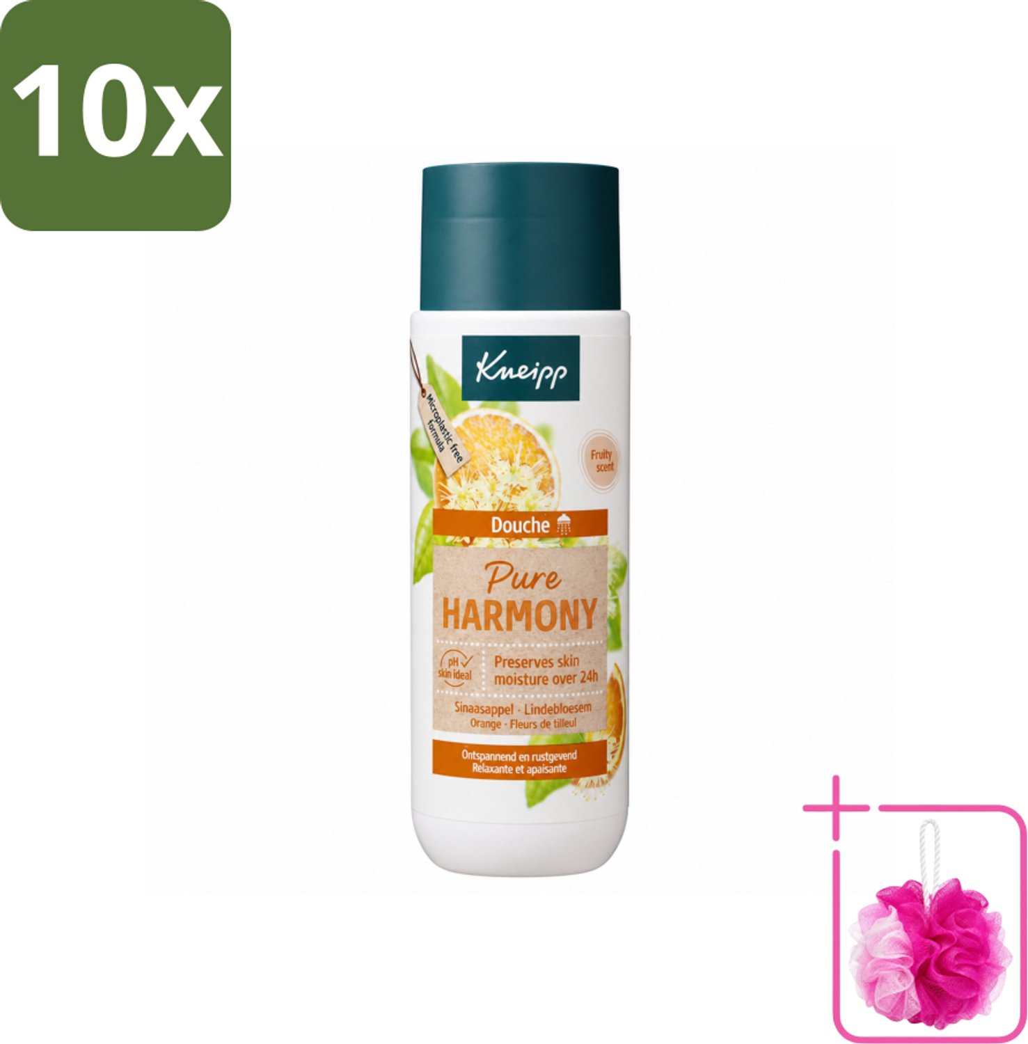 10 x Kneipp - Douchegel - Oranje lindebloesem - 200 ml - Bulkverpakking - Douchegel - Douchemop - Natuurlijke reiniging