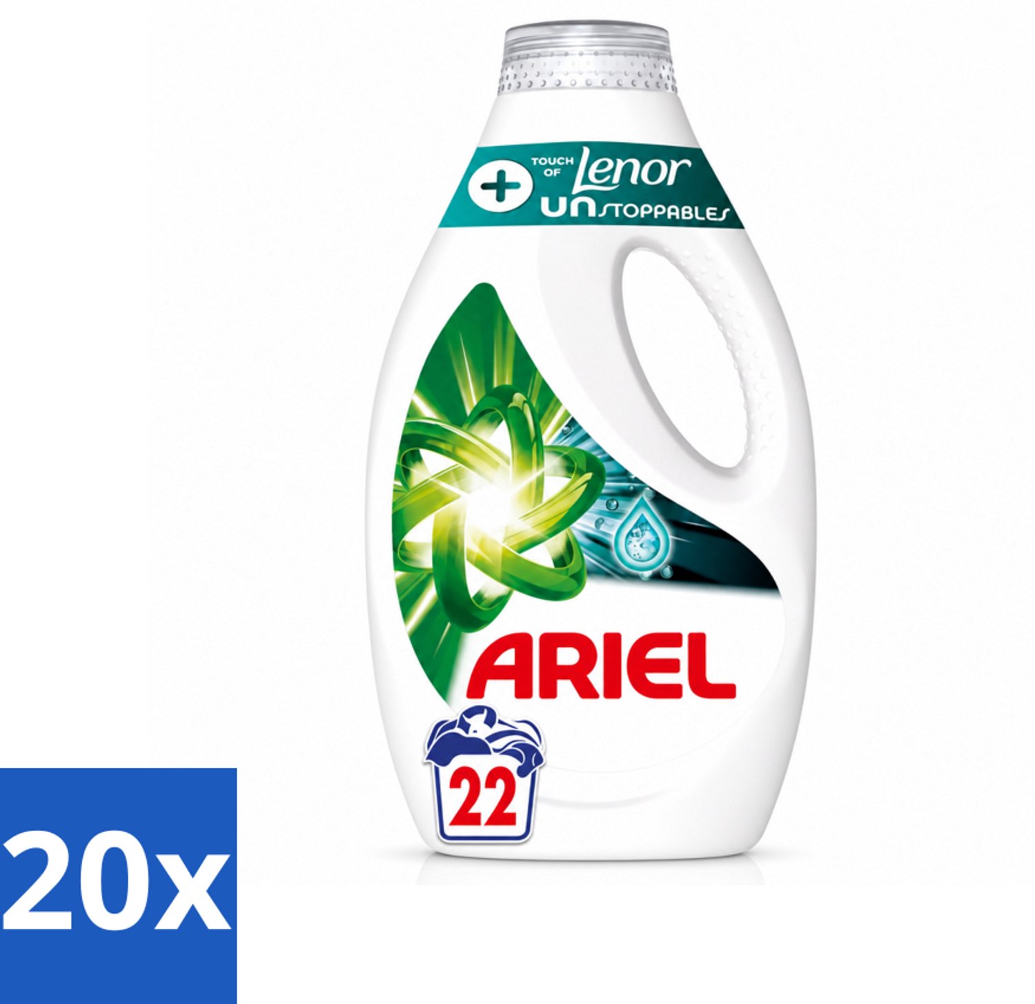 20 x Ariel – +Touch van Lenor Unstoppables – Vloeibaar Wasmiddel – 990 ml - Voordeelverpakking - 20 stuks