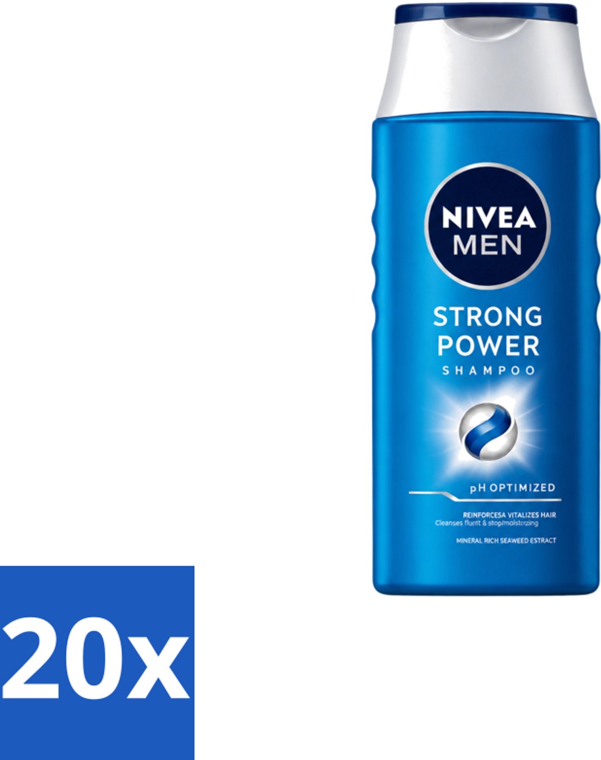 20 x NIVEA MEN – Shampoo – Strong Power – 250 ml - Voordeelverpakking - 20 stuks
