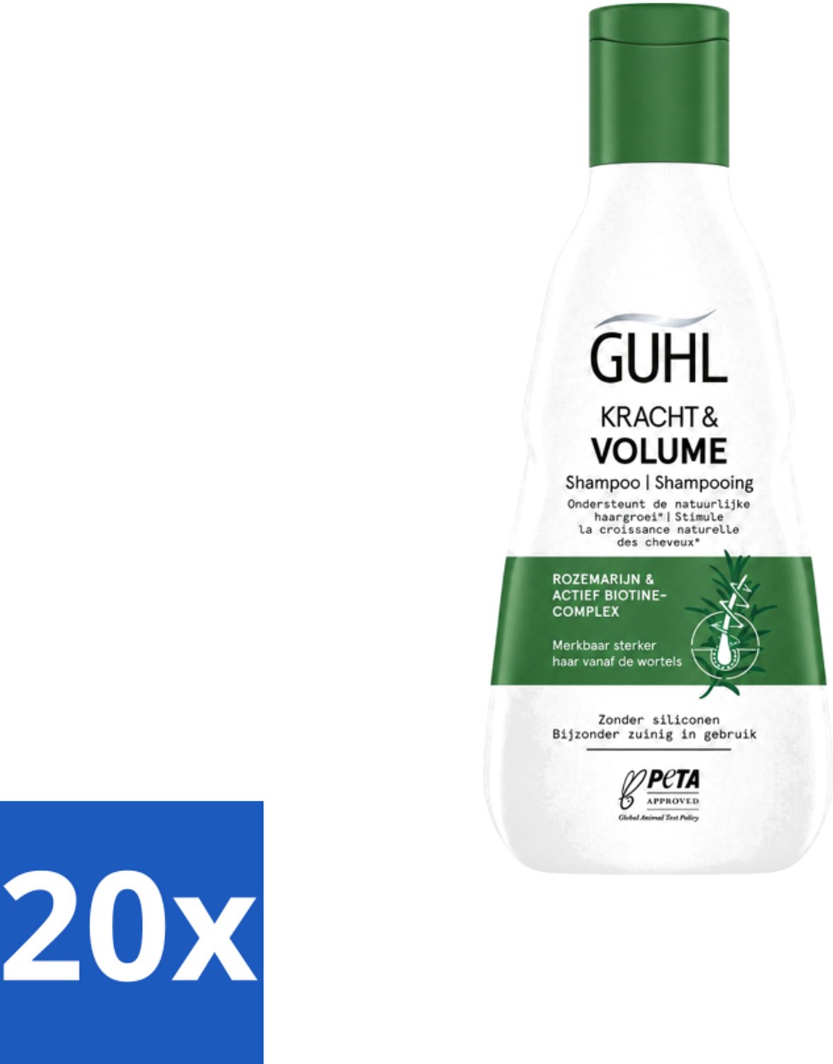 20 x Guhl – Shampoo – Kracht & Volume – 250 ml - Voordeelverpakking - 20 stuks