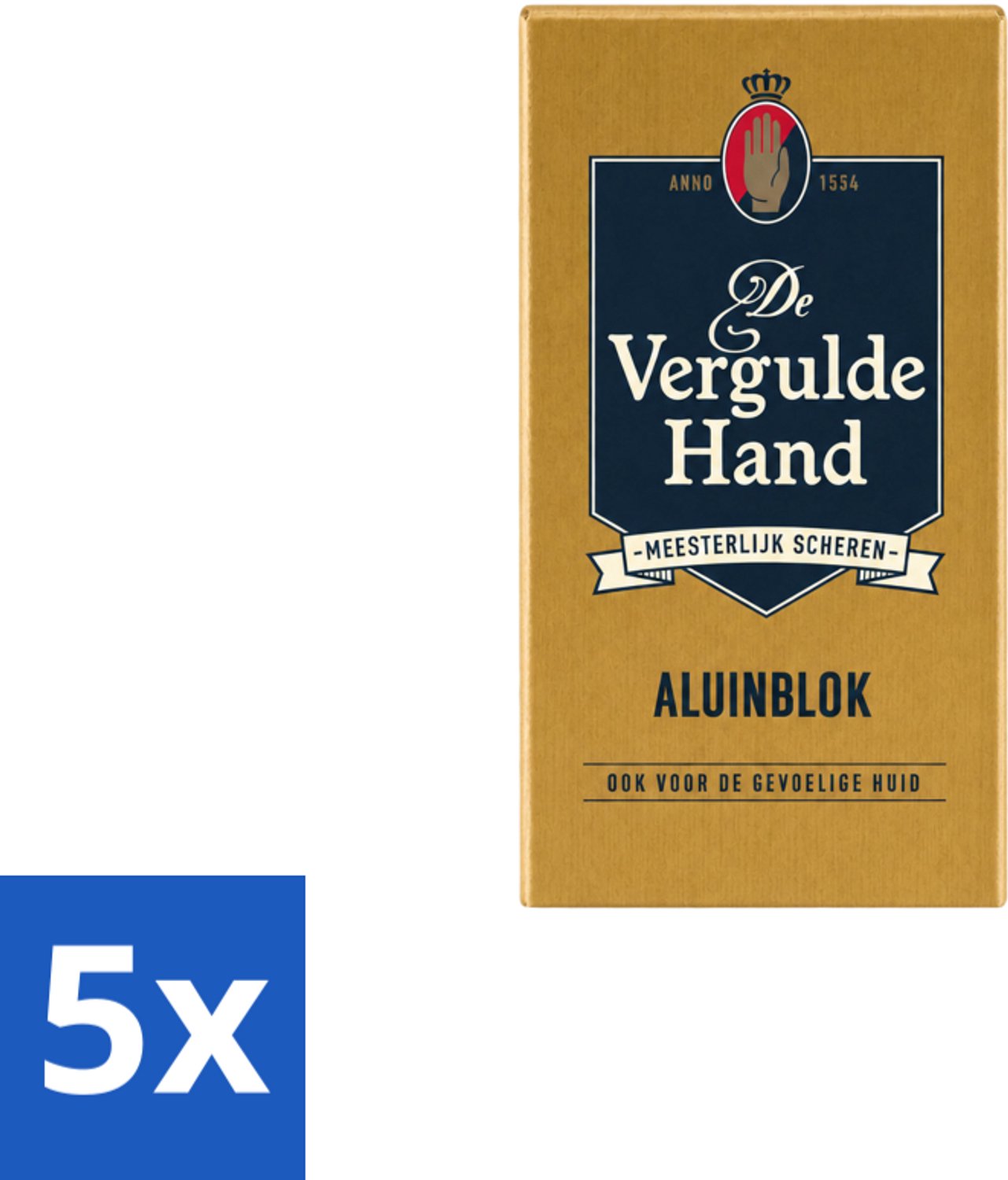 5 x Vergulde Hand - Aluinblok - 75gr - Voordeelverpakking - 5 stuks