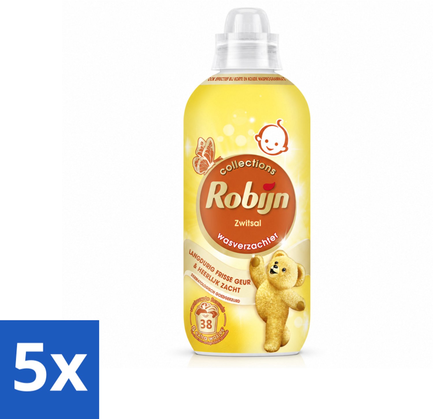5 x Robijn – Wasverzachter – Zwitsalgeur – 765 ml - Voordeelverpakking - 5 stuks