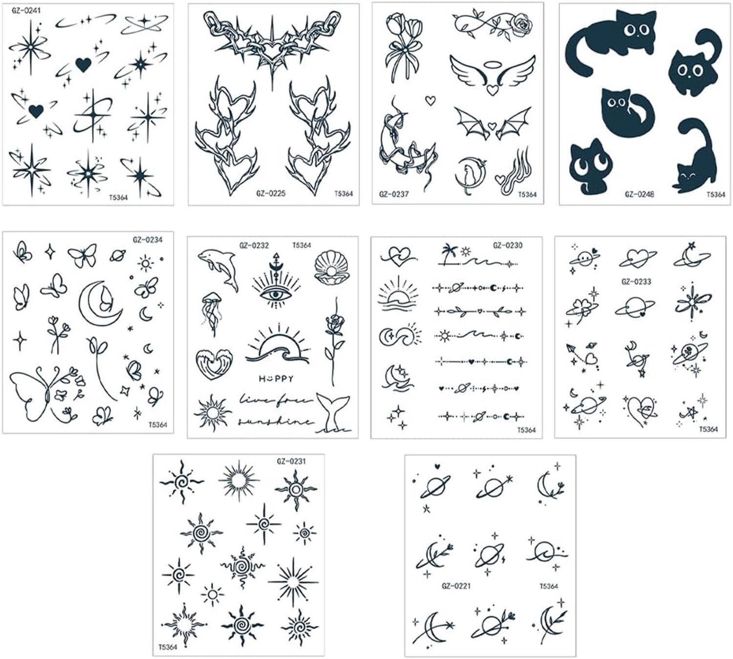 Tijdelijke tatoeages, 10 stuks, waterdicht, voor meisjes of jongens, 2 weken, duurzaam, voor kinderen, volwassenen, vrouwen, mannen, decoratie, verjaardag, feest, vakantie