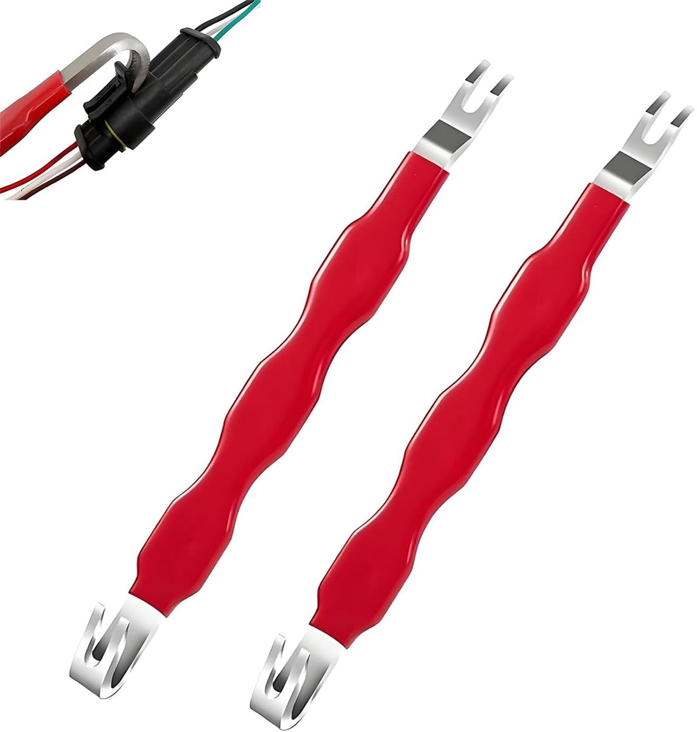 2 stuks scheidingsgereedschap voor elektrische connectoren, universeel voor auto, stekkertrekker, dubbel uiteinde ontwerp voor autoreparaties en scheiders met voor monteurs en passie