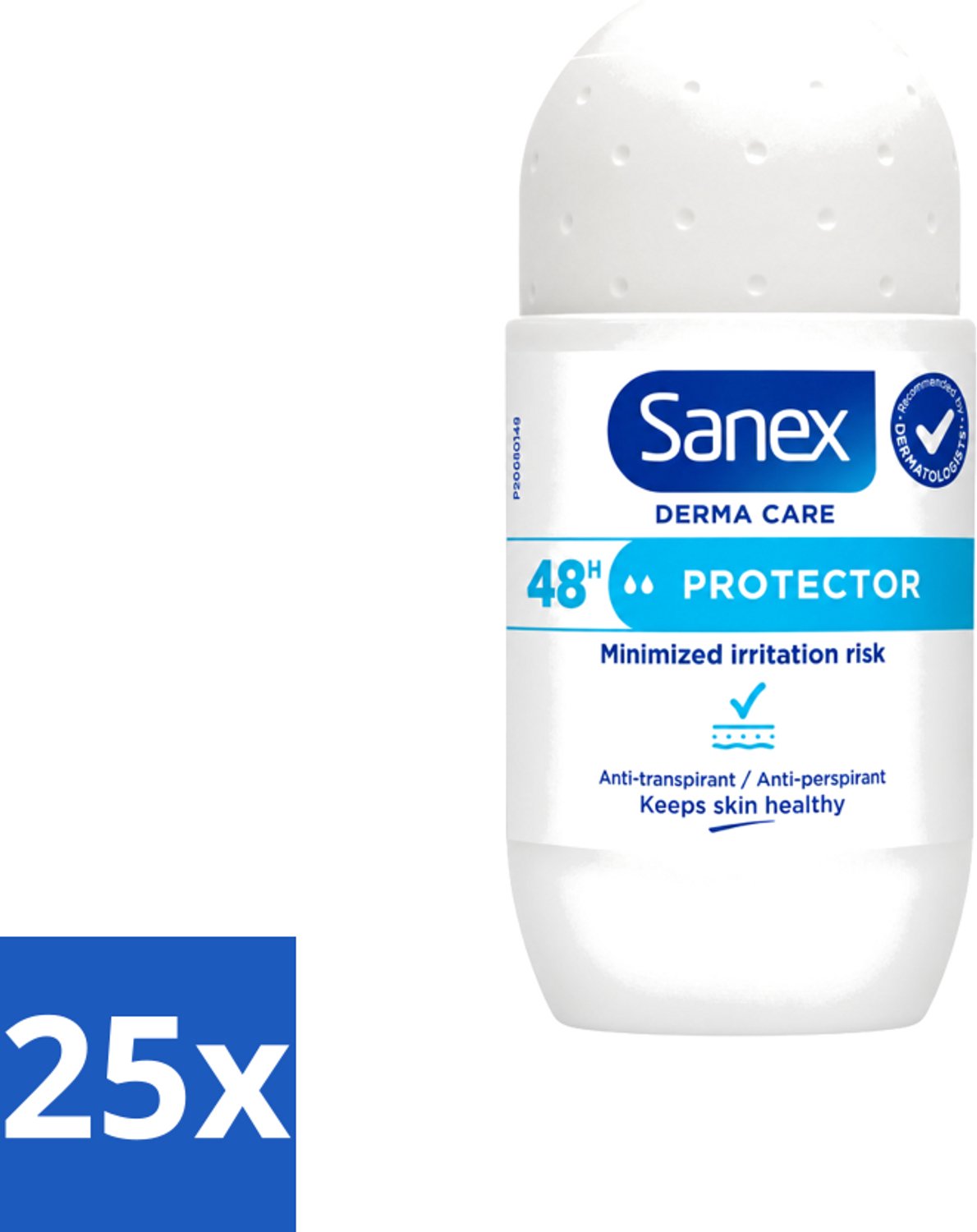 25 x Sanex – Deodorant Roller – Dermo Protector – 53 ml - Voordeelverpakking - 25 stuks