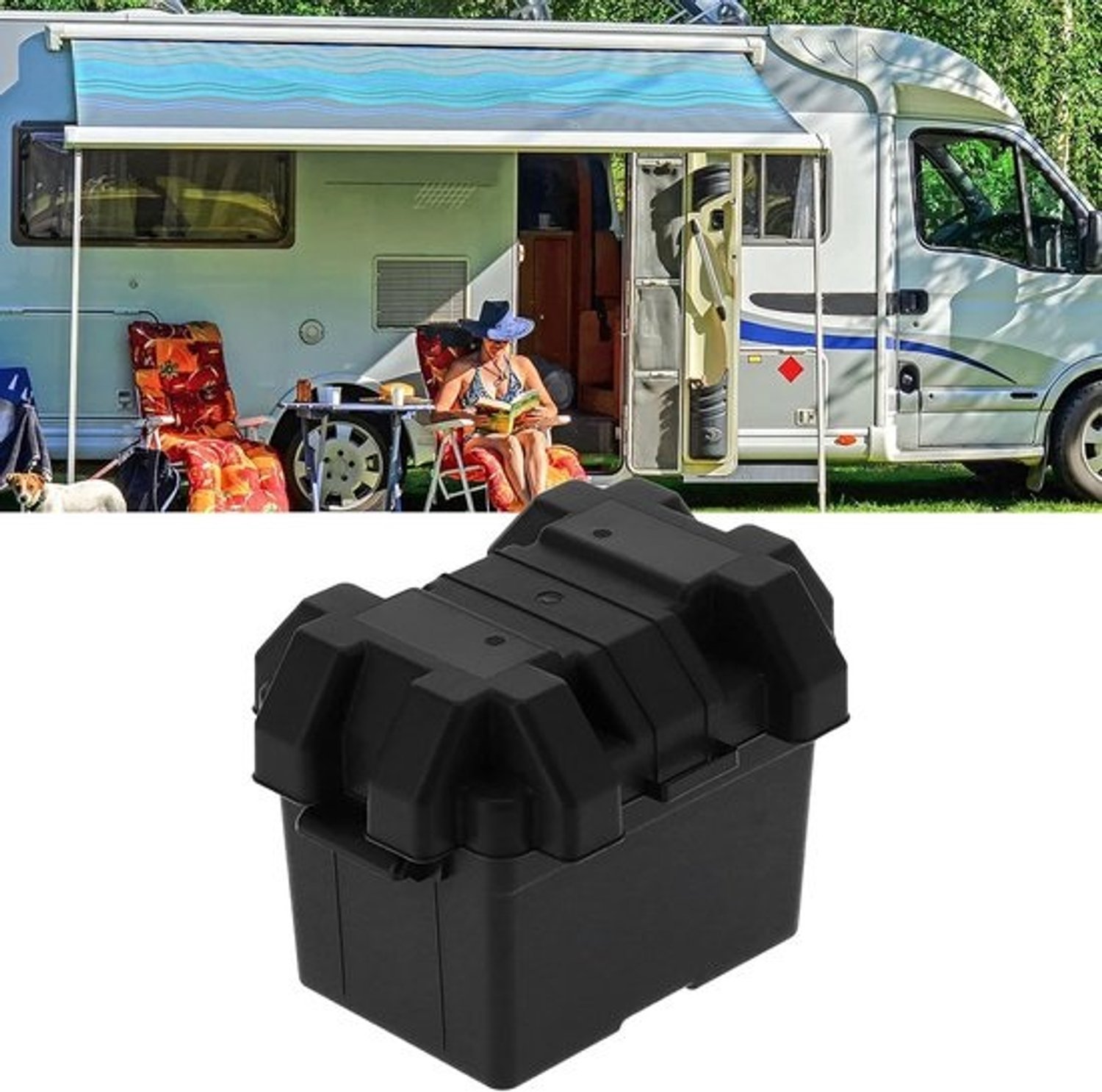 Houder voor accu’s - Opbergbak voor batterijen - Batterijen transporteren - ABS-kunststof met extra dikte - 30 x 20 x 18 cm - Zwart