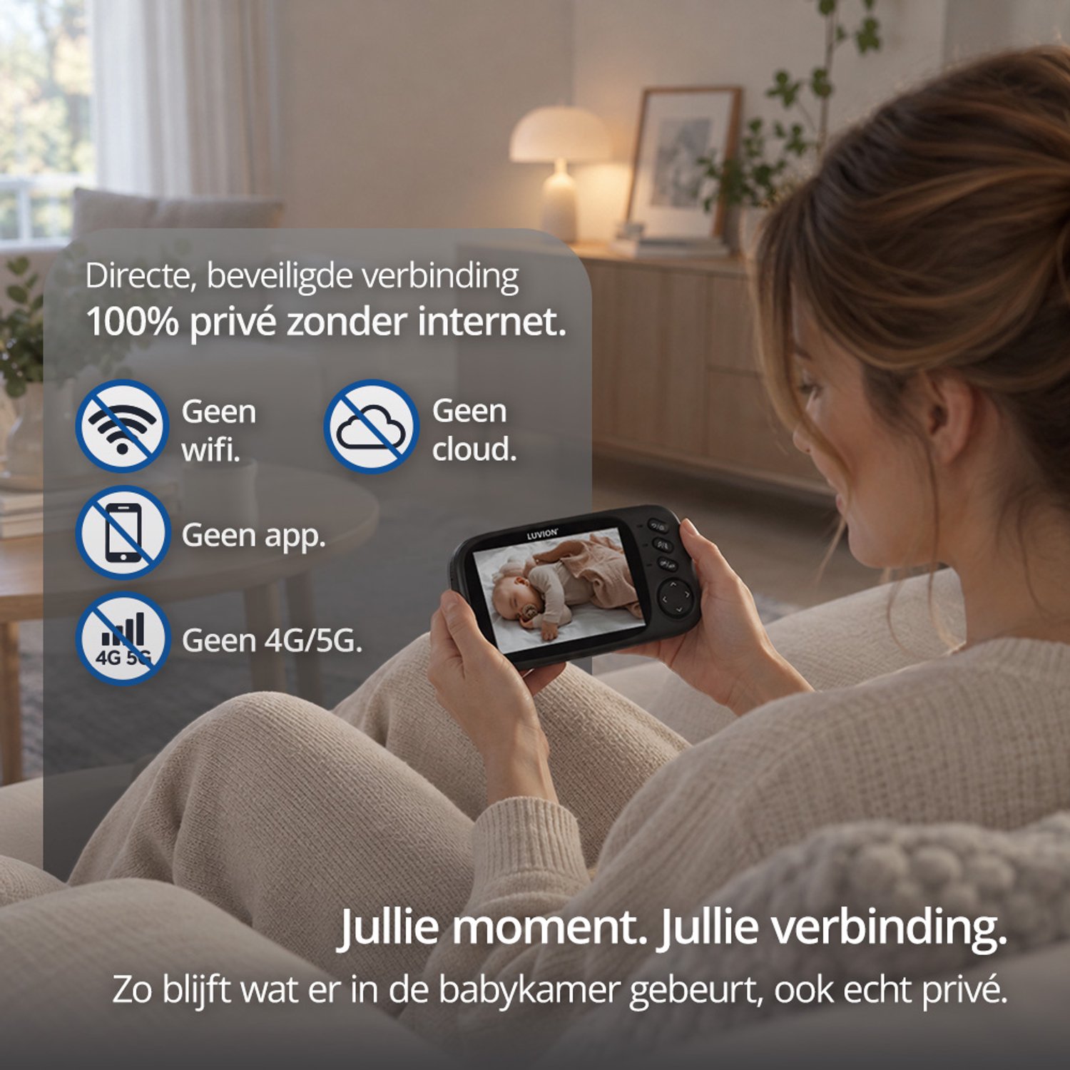 LUVION® Platinum 3+ Black - Babyfoon met Camera - Uitbreidbaar tot 2 Baby Camera's - Premium Baby Monitor thumbnail 4
