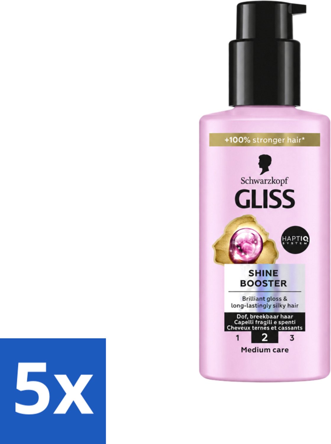 5 x Gliss - Haarserum - Liquid Silk Shine Booster - Fruitige Geur - 100 ml - Voordeelverpakking - 5 stuks
