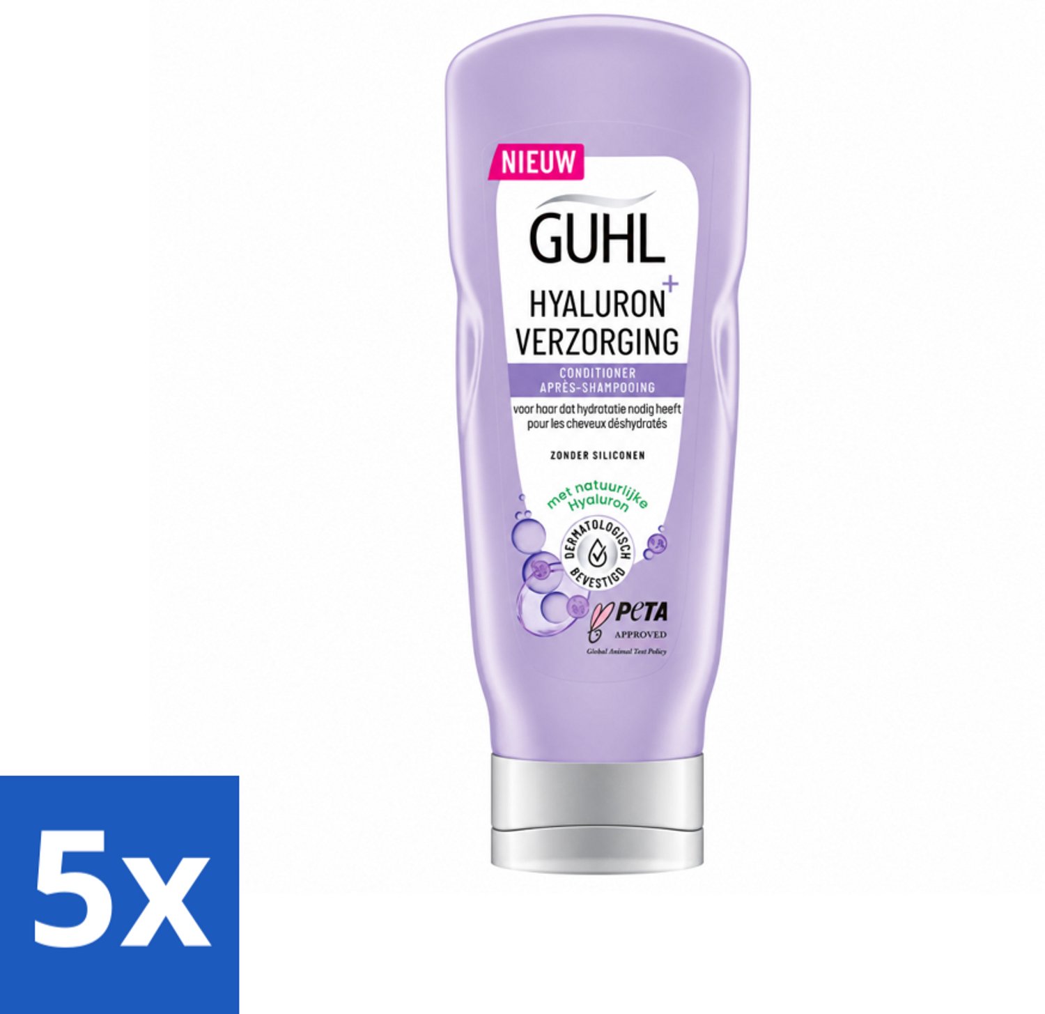 5 x Guhl - Conditioner - Hyaluron+ Verzorging - 200 ml - Voordeelverpakking - 5 stuks