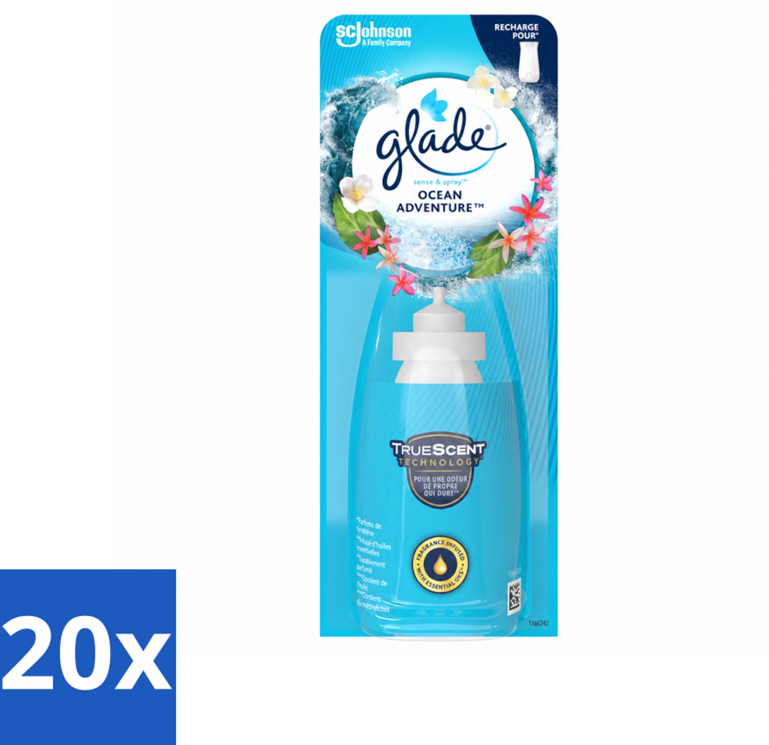 20 x Glade - Sense & Spray - Ocean Adventure - 18 ml - Voordeelverpakking - 20 stuks