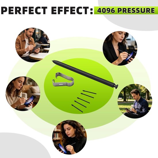 S23 Ultra vervangende pen, compatibel met S Pen, capacitieve precisiepen met 5 reservepunten, hoge gevoeligheid, voor Samsung Galaxy S23 Ultra 5G (zwart) — afbeelding 3