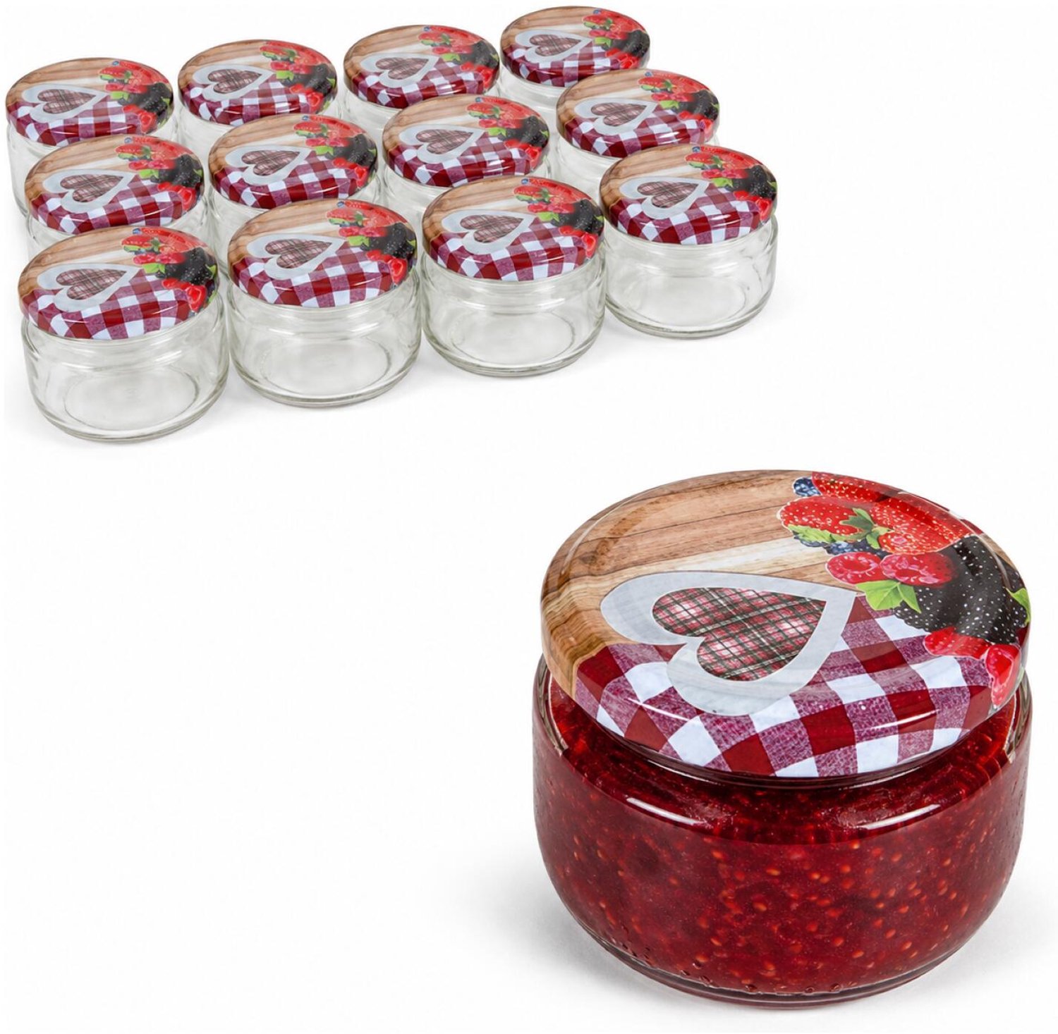 Alessandro Weckpotten / inmaakpotten Grandmas - 12x stuks - transparant - 140 ml - met draaideksel - glas - lege potjes - voedsel bewaren