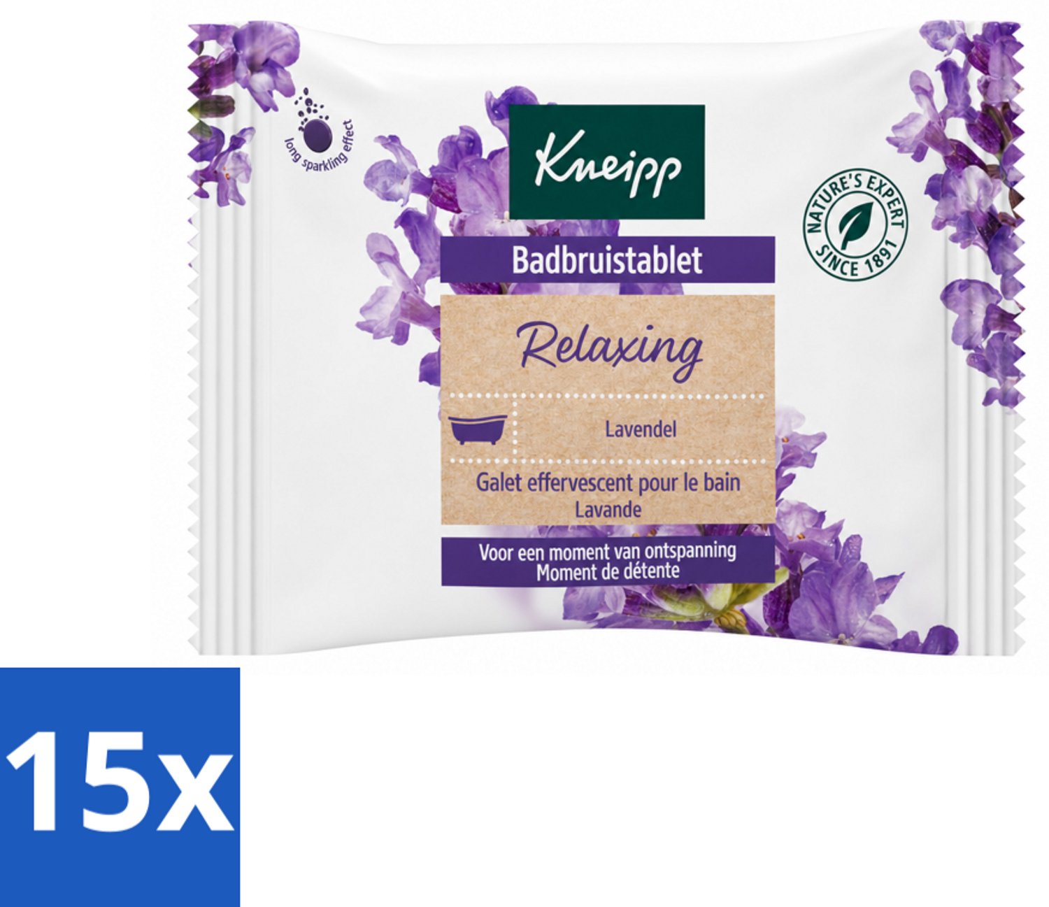 15 x Kneipp - Badbruistablet - Lavendel - Voordeelverpakking - 15 stuks