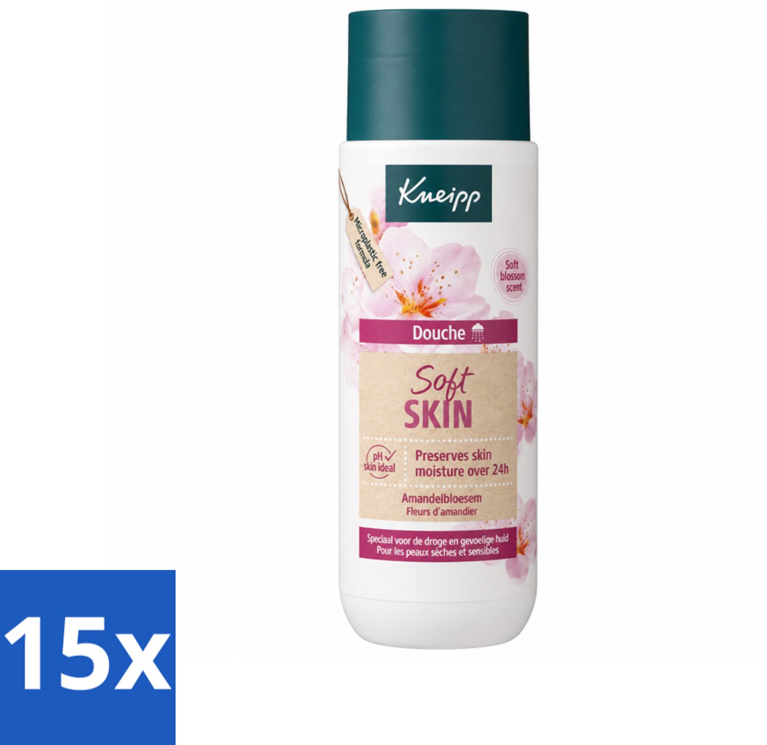 15 x Kneipp - Douchegel - Soft Skin - Amandelbloesem - 200 ml - Voordeelverpakking - 15 stuks