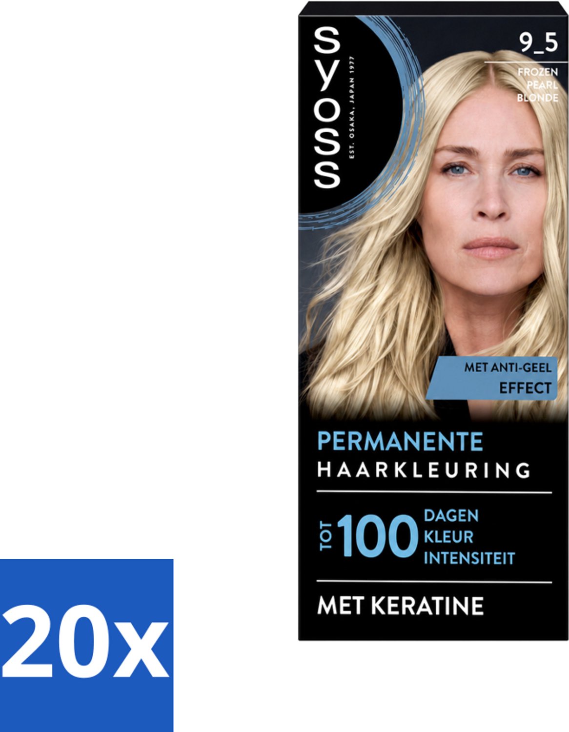20 x SYOSS - Coloration 9-5 Frozen Pearl Blonde - Haarverf - Grijsdekking - Vermindert Haarbreuk - Voordeelverpakking - 20 stuks