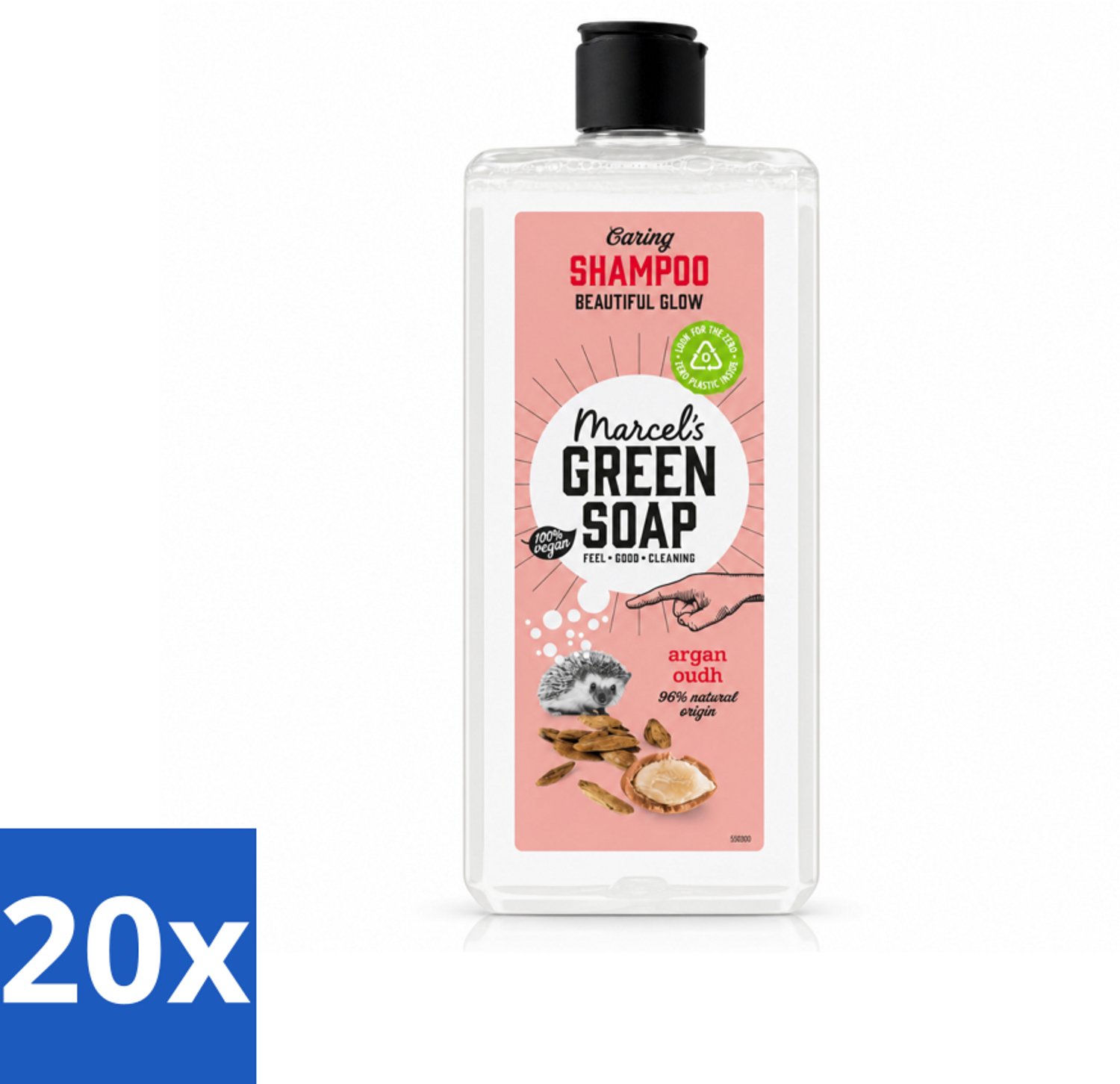 20 x Marcel's Green Soap - Shampoo - Argan & Oudh - Versterkt & verzorgt - 300 ml - Voordeelverpakking - 20 stuks