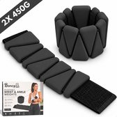 Boncy® Enkelgewichten en Polsgewichten - 2 x 450g Siliconen Gewichten voor Pols & Enkel, Arm & Been - Enkelgewicht Polsgewicht Gewichtjes - Ankle & Wrist Weights Gewichtsmanchetten Verstelbaar - Pilates Fitness Yoga Krachttraining Wandelen Hardlopen