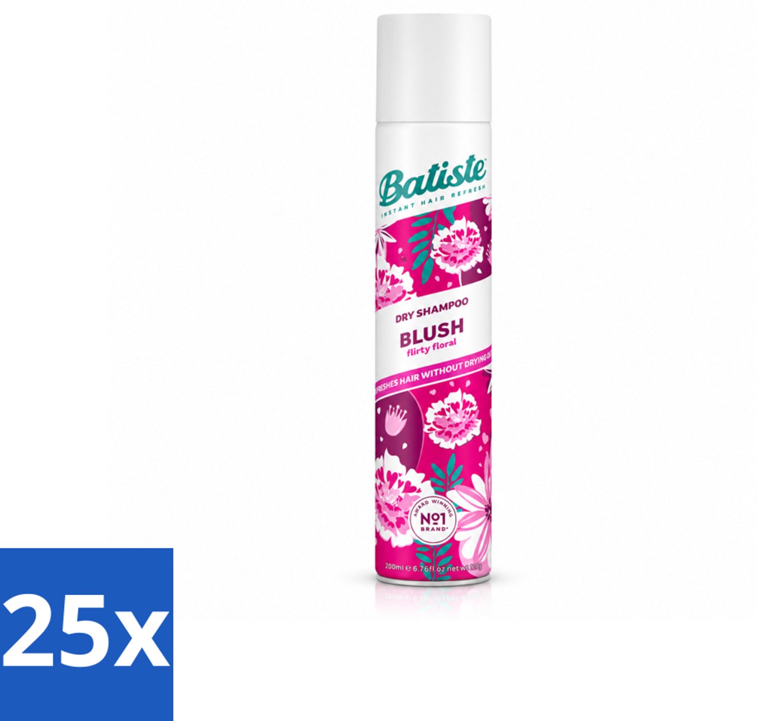 25 x Batiste - Blush - Droogshampoo - Bloemige Geur - Frist Op en Geeft Textuur - 200ml - Voordeelverpakking - 25 stuks