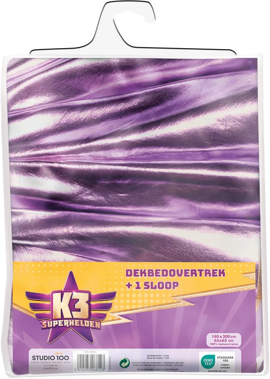 K3 - Dekbedovertrek - Superhelden - 100% katoen - 140x200cm - Met kussensloop — afbeelding 3
