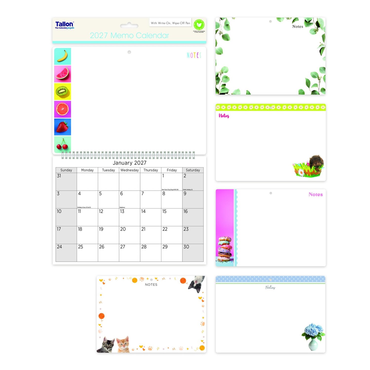 Memo Kalender Photo met Pen 2027