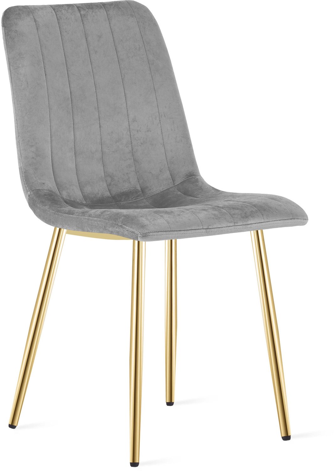 LEOBERT LAVA Eetkamerstoel – Lichtgrijs Velvet – Goudkleurige Metalen Poten – Comfortabele en Ergonomische Zitting – Modern en Elegant Design – Geschikt voor Woonkamer, Keuken, Eetkamer en Slaapkamer – Max. 110 kg lichtgrijs / gouden