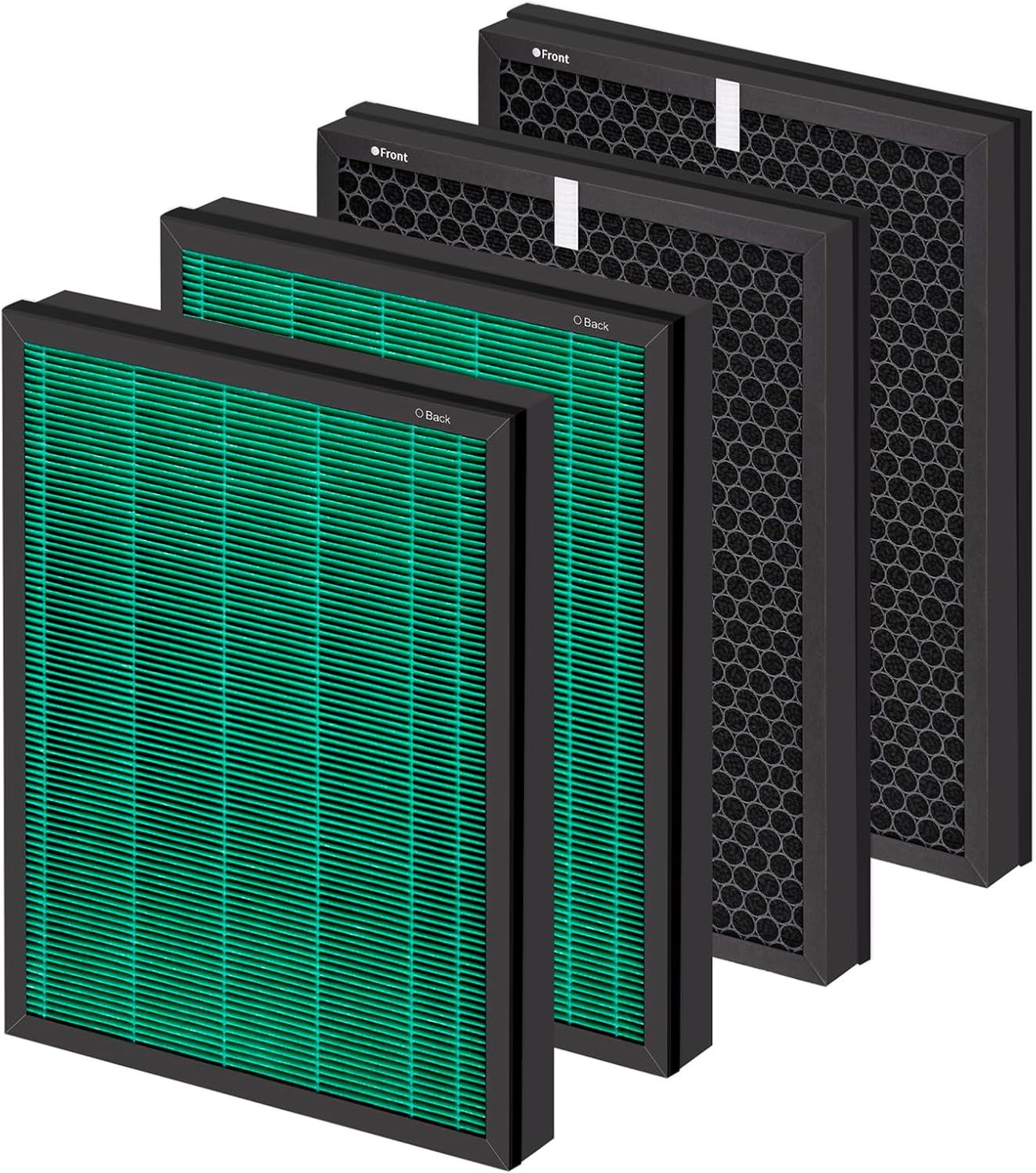 Filterset voor Coway Airmega 400 luchtreiniger, Max2 400 400S 400 (G) 400S (G), Max2 groene echte en actieve koolstoffilters, AP-2015-FP, 2 Set, deel # 3111735