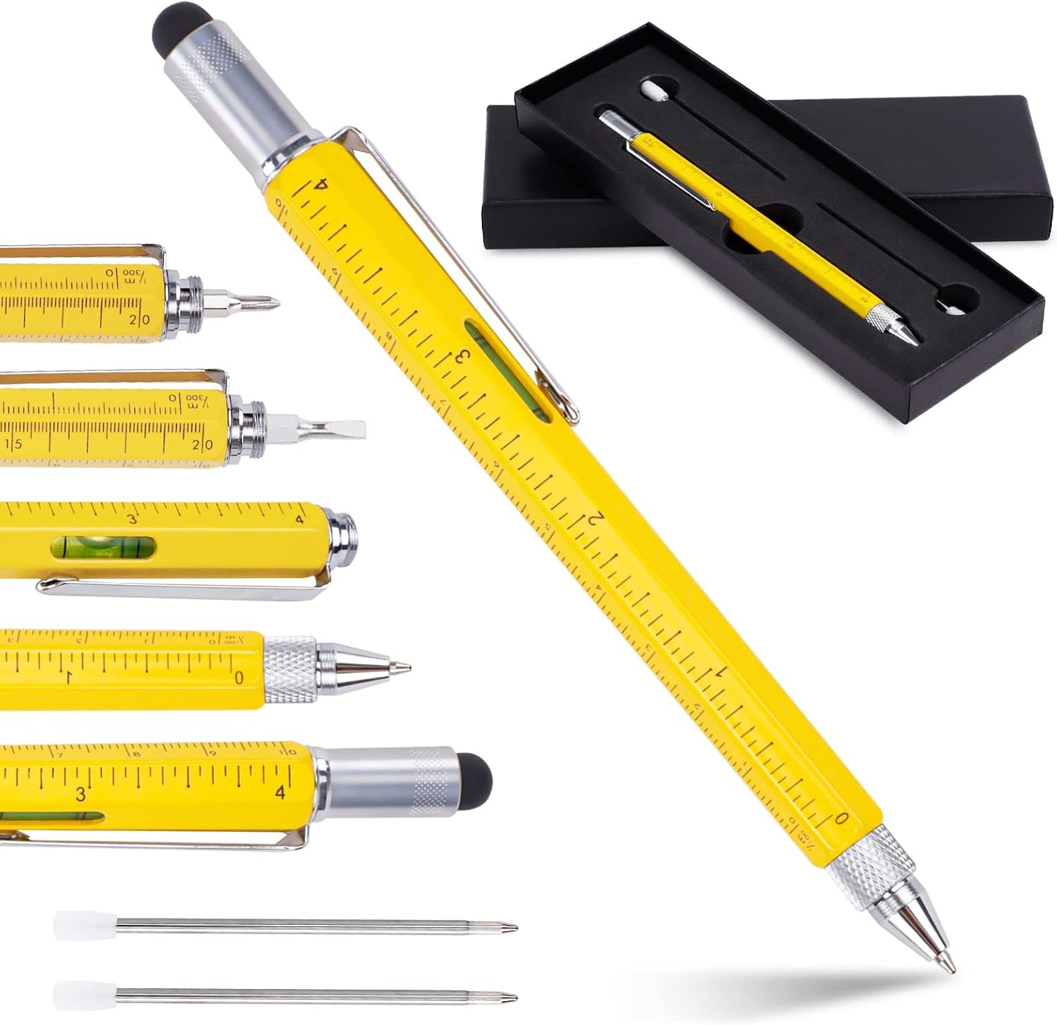 Cadeau voor mannen, 6-in-1 multitool pen, vadergeschenken van dochter zoon vrouw, coole gadgets voor papa, niets wil, verjaardagscadeaus, kerstcadeaus, sokkenvullers voor papa, echtgenoot