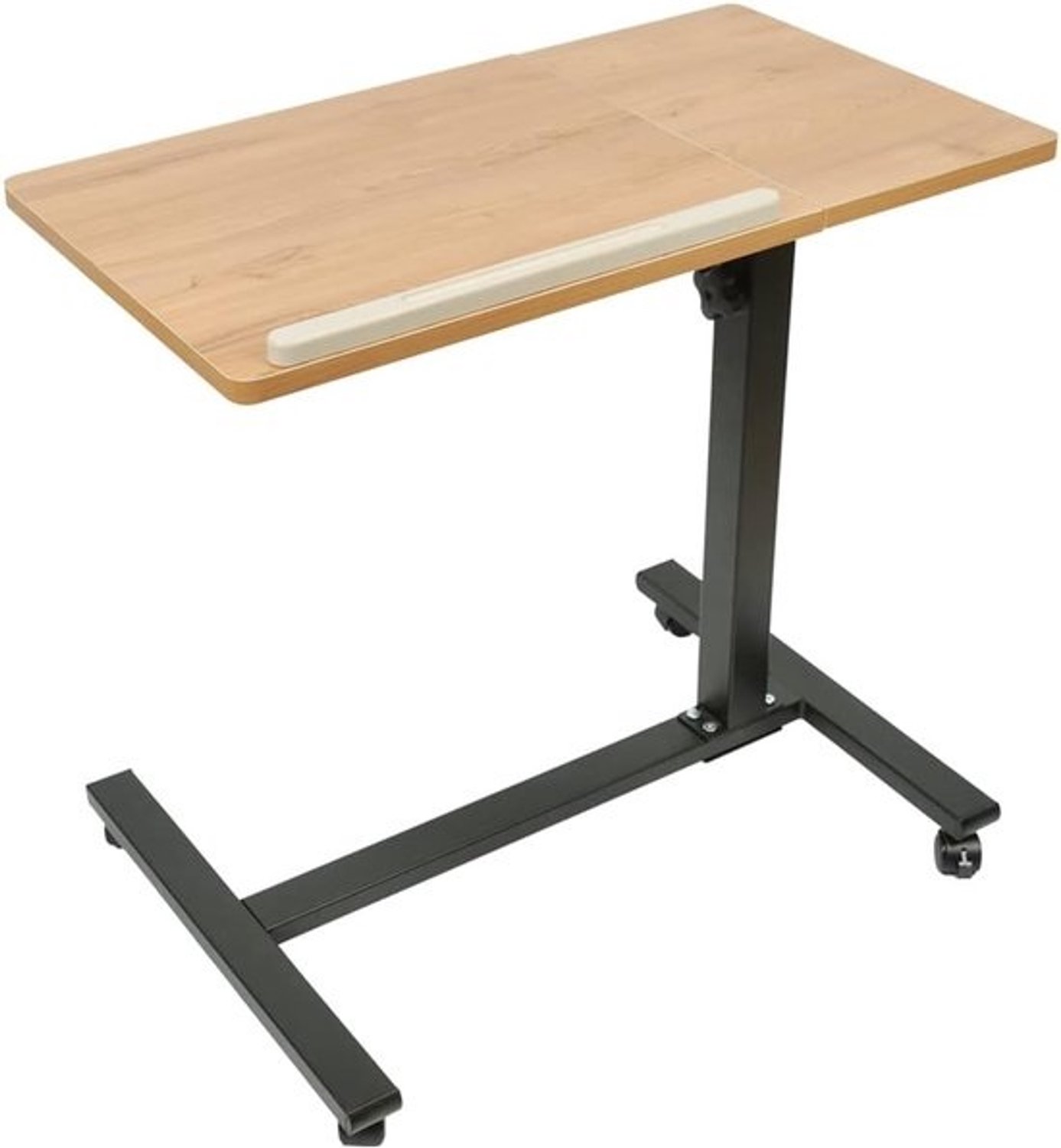 Laptoptafel - Verrijdbaar bureau - Voor thuiswerken - In hoogte verstelbaar - 60x34.5cm - Houtkleur