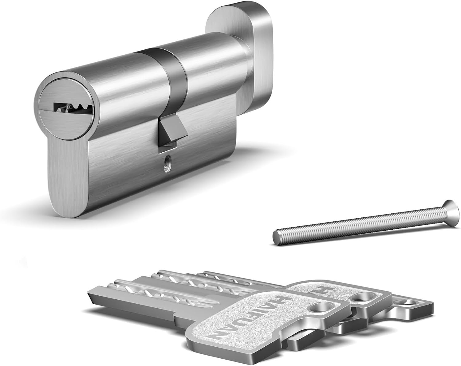 1 stuk 80mm (40T/40) messing kern eurocilinder, insteekdeurslot cilinder, enkelzijdige toegang met 3 messing sleutels - Vemera