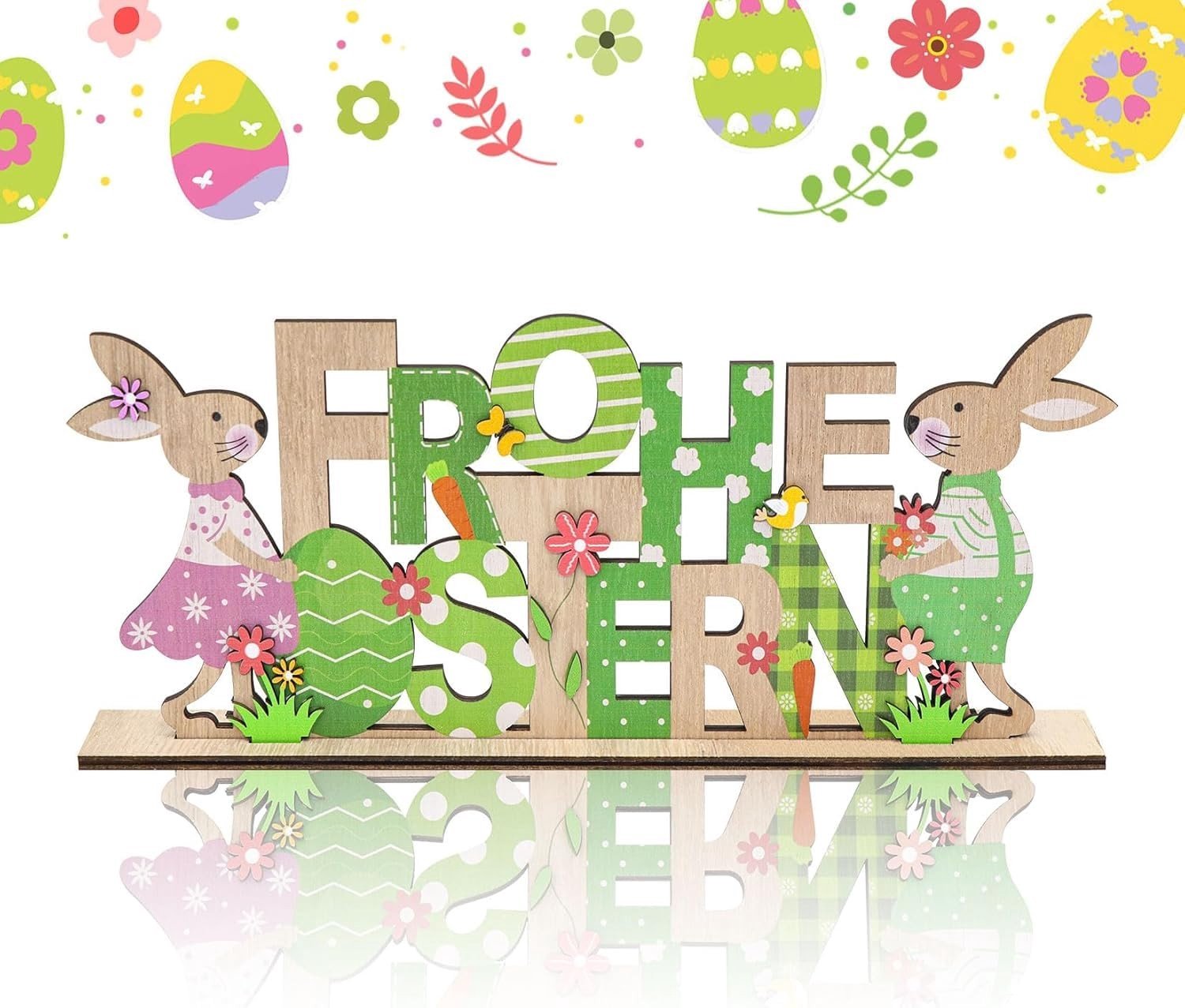 Decoratieve Paasstand met Letters en Konijn