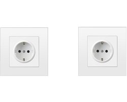 Twee Stuks Inbouw Wandcontactdoos, Aardingscontactdoos voor Thuis en Kantoor, Veilig en Praktisch