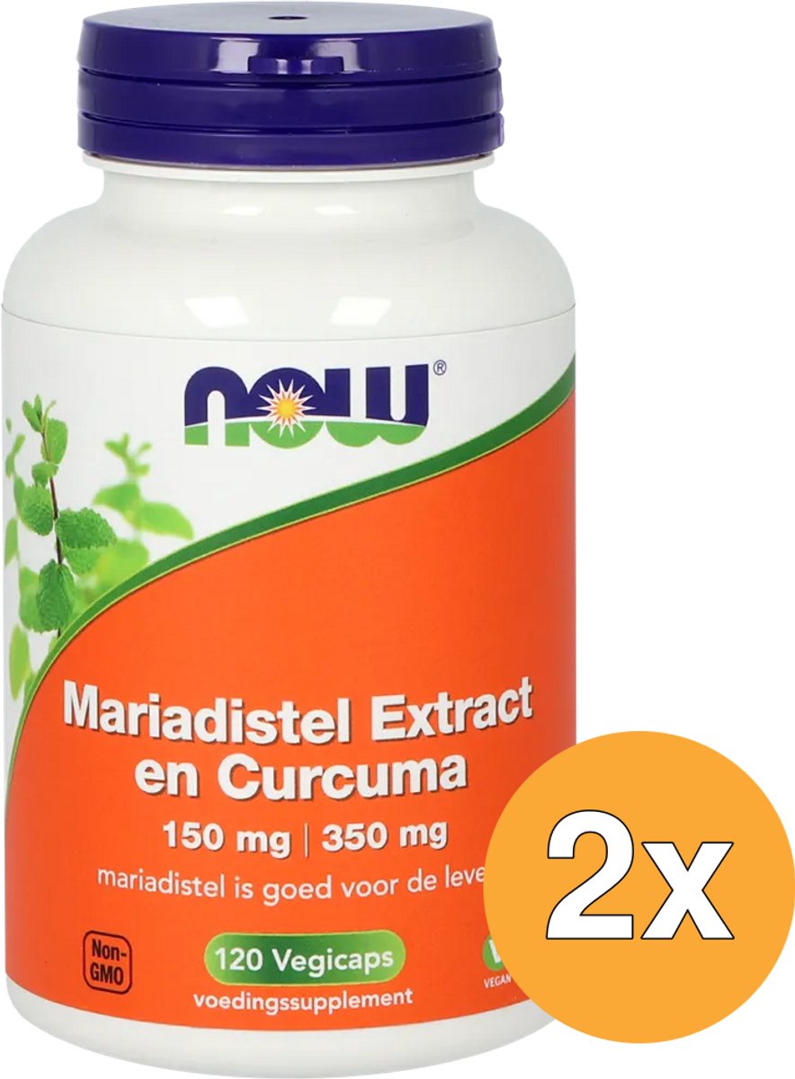 2x Now Mariadistel Extract 150Mg En Curcuma 350Mg (120 vega capsules)