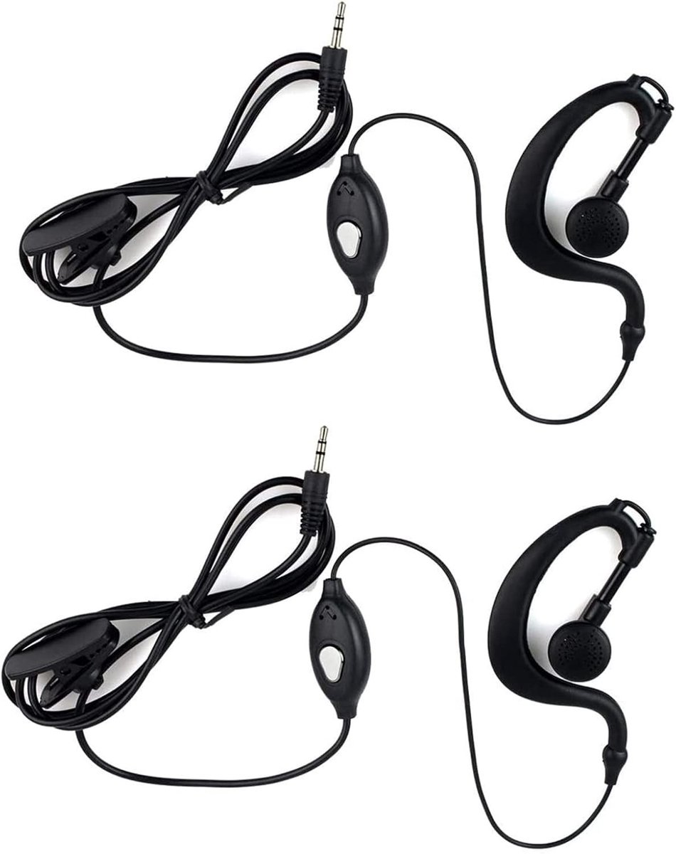 Walkie Talkie Headset voor Kinderen - Compatibel met Diverse Modellen - 1-Pin 2.5mm Type G Hoofdtelefoon (2 Stuks) voor Avontuurlijke Spelletjes en Communicatie