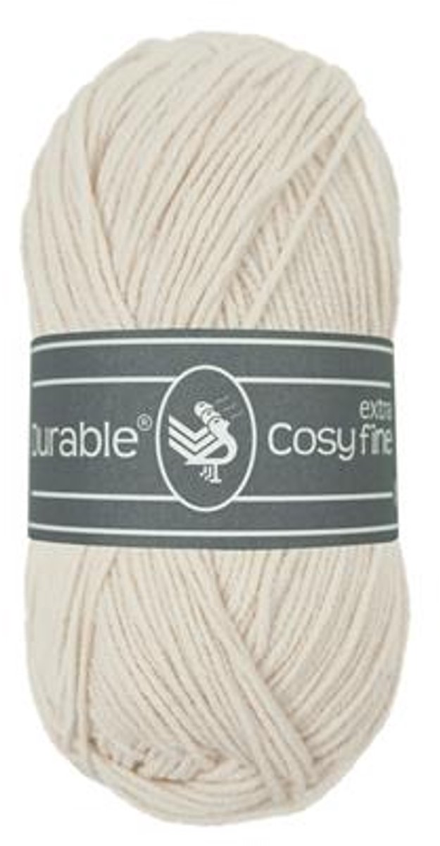 5 x Durable Cosy extra fine - katoen en acrylgaren - Linen (2212) - haakgaren/breigaren - naald 3 a 3,5mm