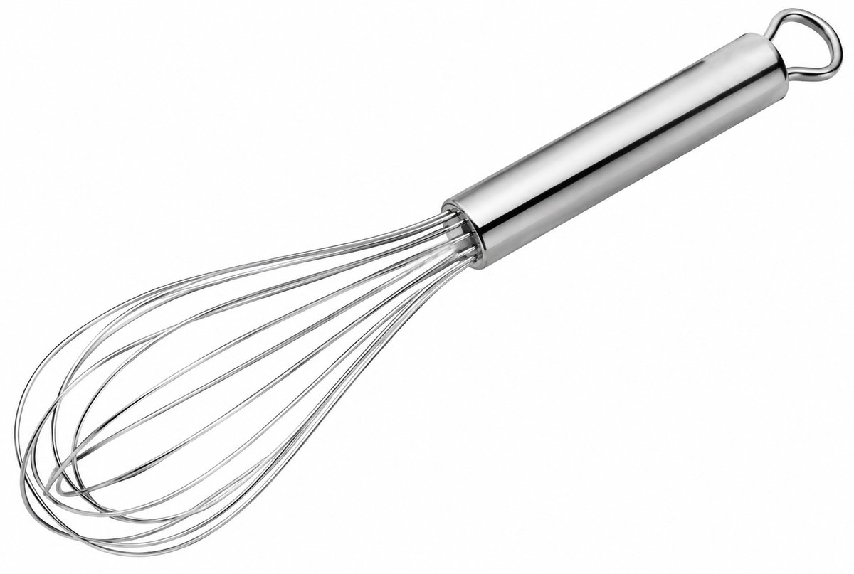 Kaiyaya - 1 stuk Garde - Ballongarde van roestvrij staal - Zilver en vaatwasserbestendig - 24,5 cm - Voor kloppen en mixen - Keukengarde met ophanglus